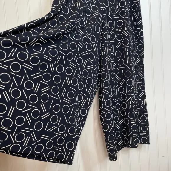 1.State Women’s Navy Blue & White Geo Print Wide Leg Jumpsuit Size M